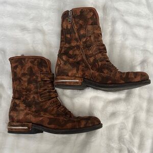 A.S.98 Camouflage Leather Combat Boots